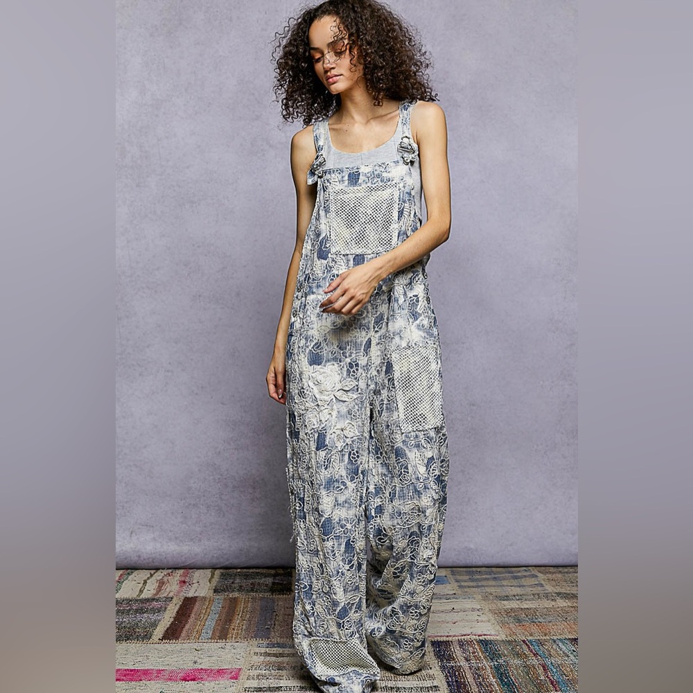 POL Cotton Floral Overalls